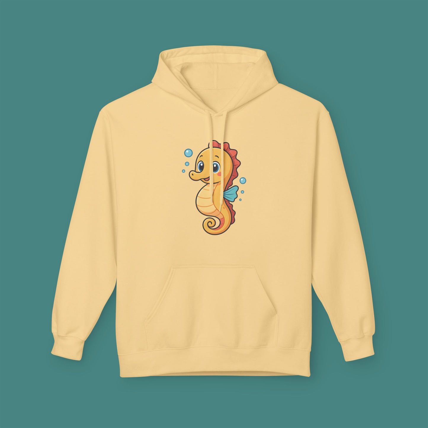Cartoon Cute Seahorse Fleece Unisex Hoodie