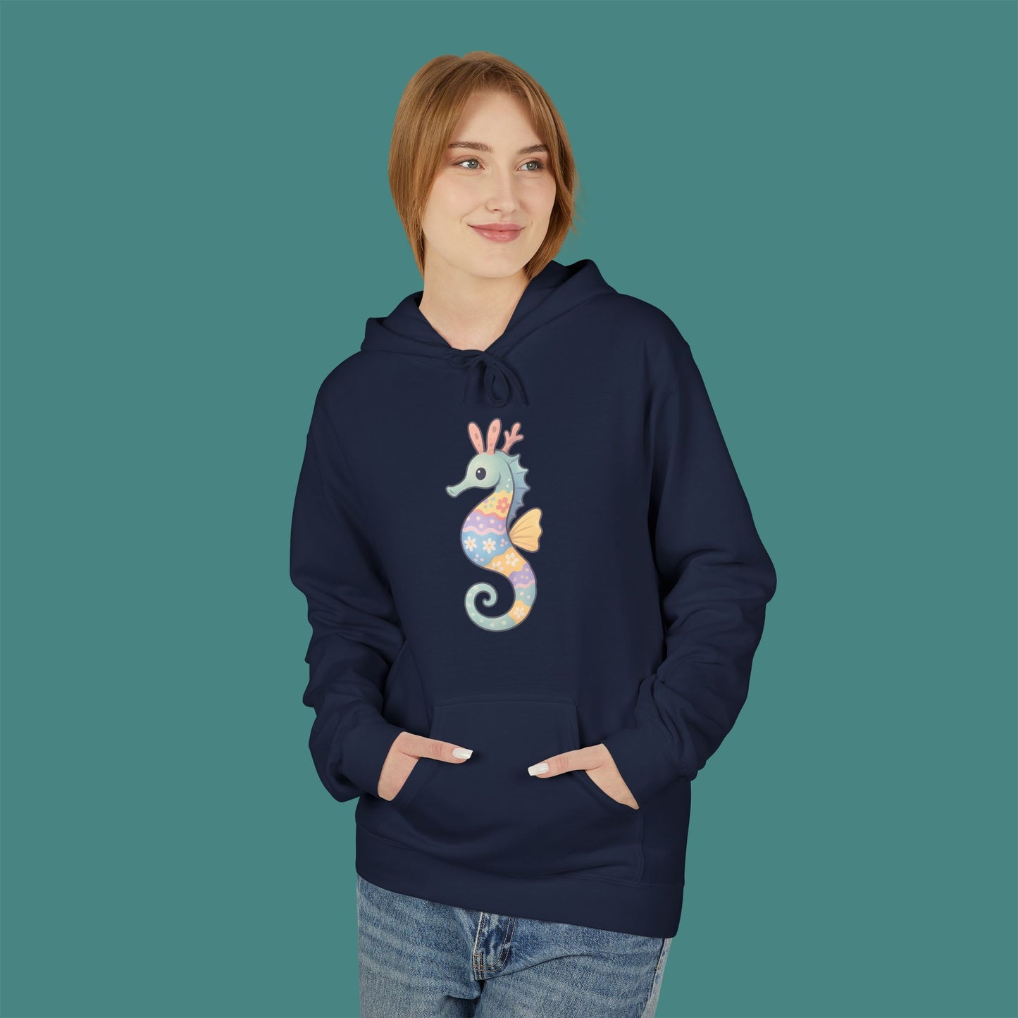 Easter Seahorse Fleece Unisex Hoodie