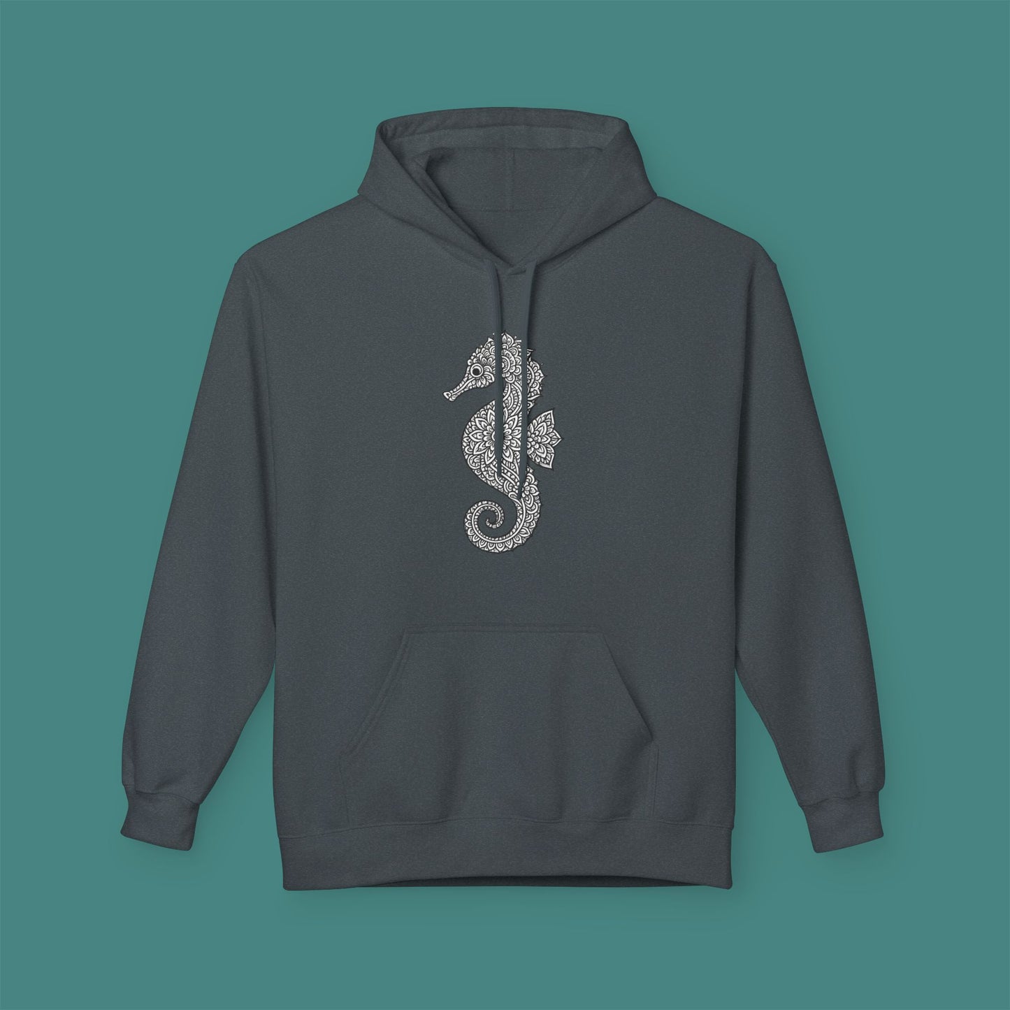 Intricate Mandala Seahorse Fleece Unisex Hoodie