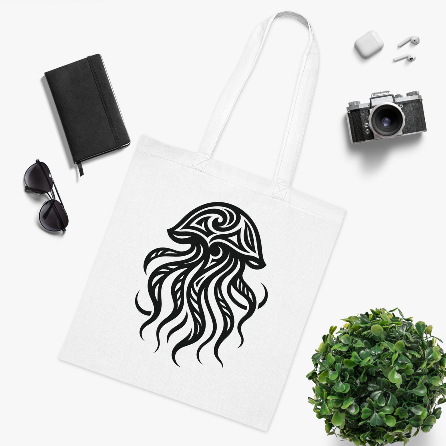 Tribal Tattoo Jellyfish Tote Bag