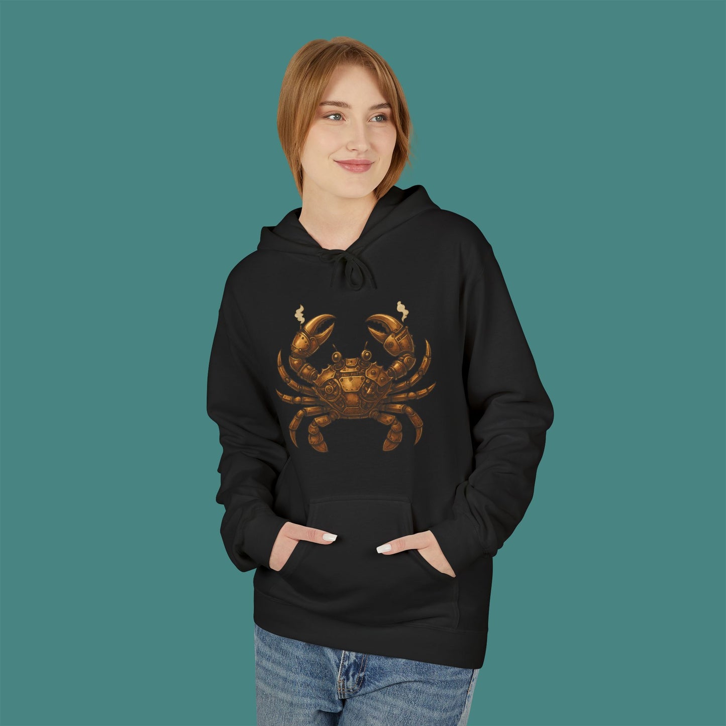 Steampunk Mechanical Crab Fleece Unisex Hoodie
