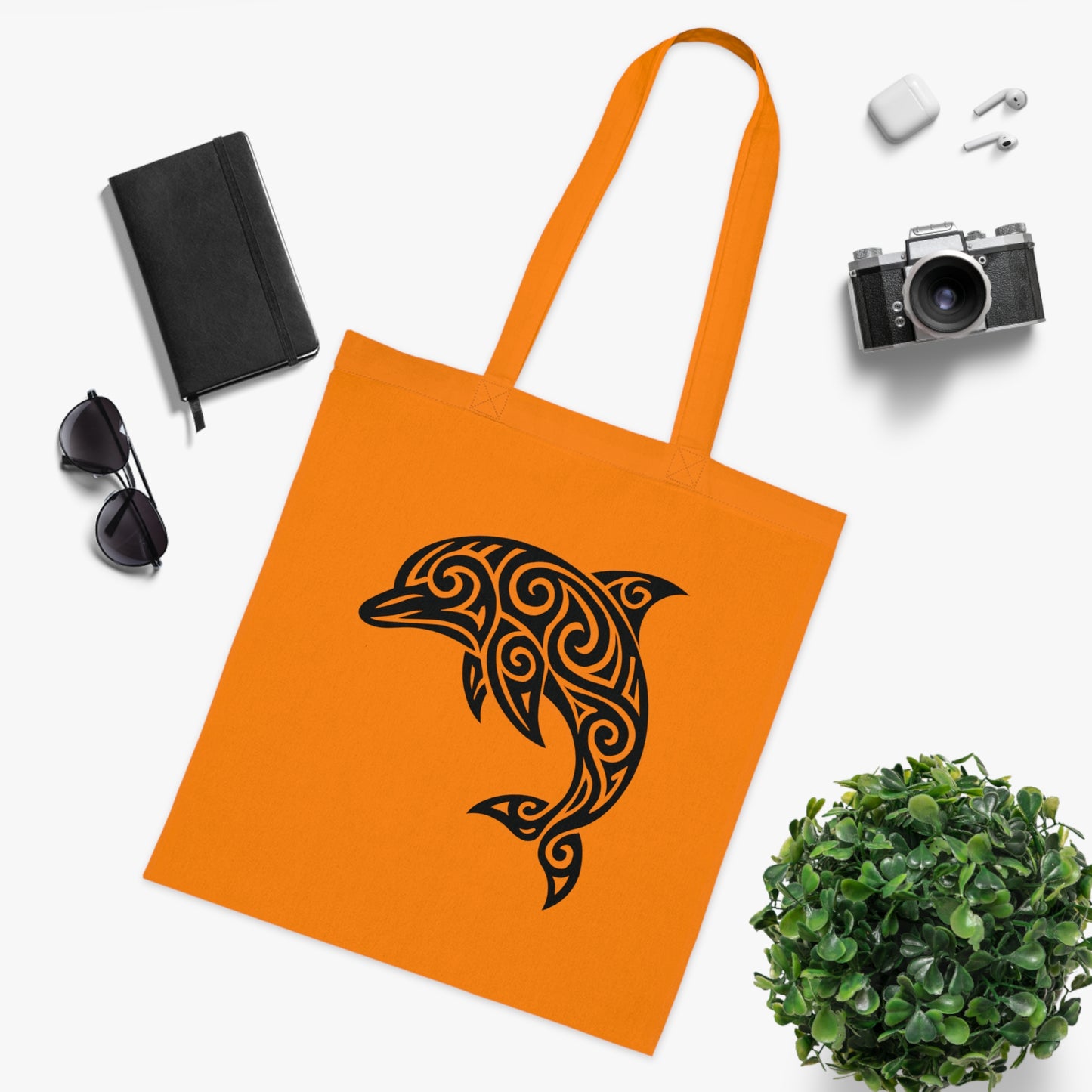 Tribal Tattoo Dolphin Tote Bag