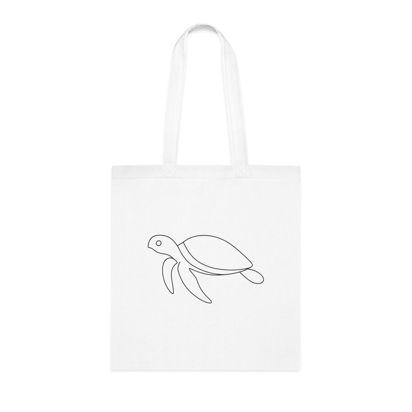 Minimalist Line Art Turtle Tote Bag