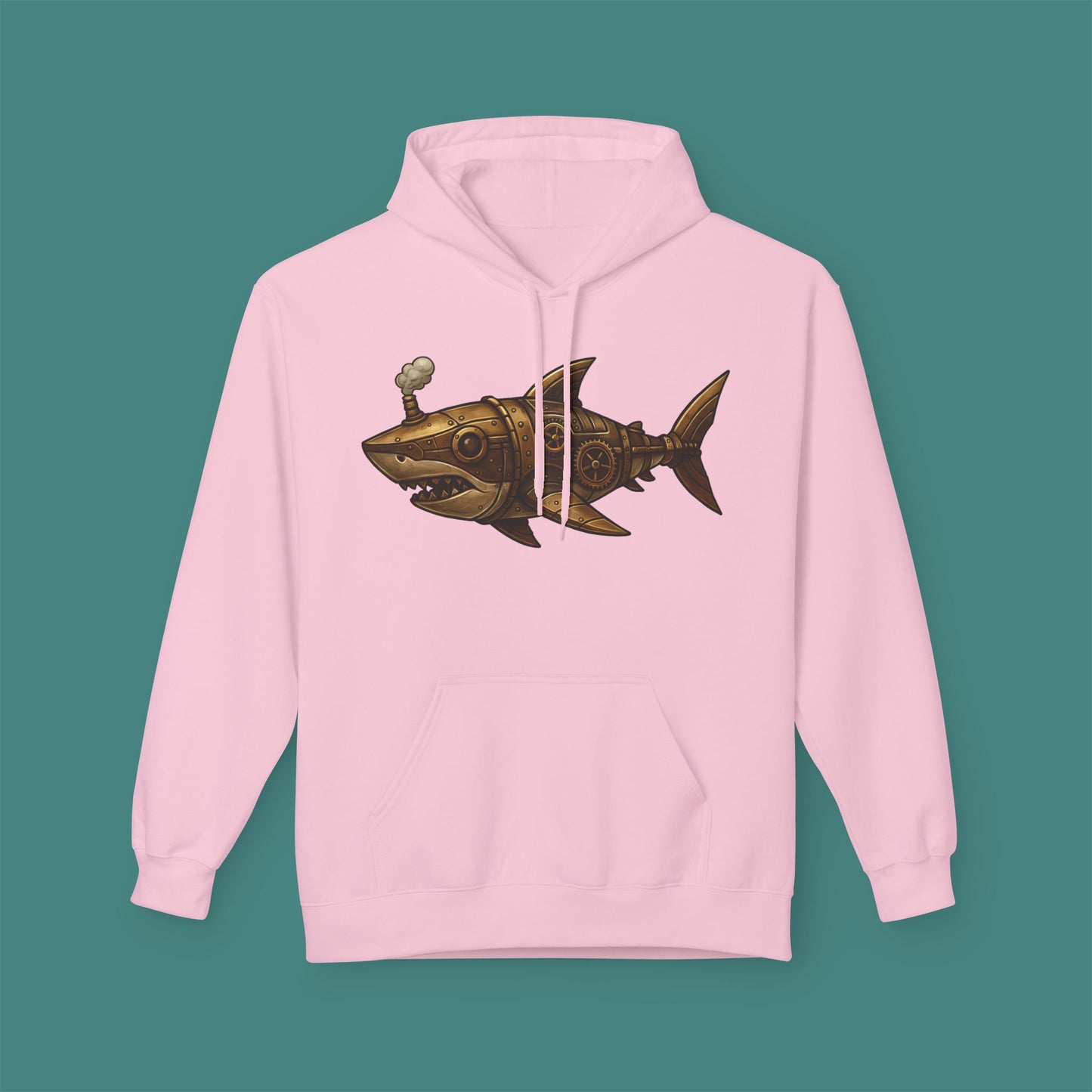 Steampunk Mechanical Shark Fleece Unisex Hoodie