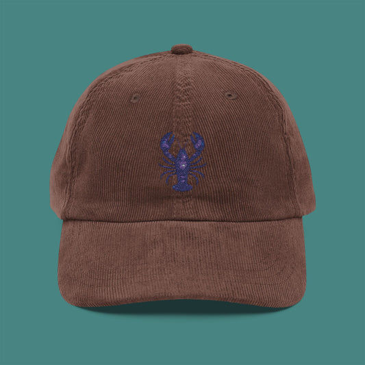 Cosmic Galaxy Lobster Corduroy Embroidered Cap