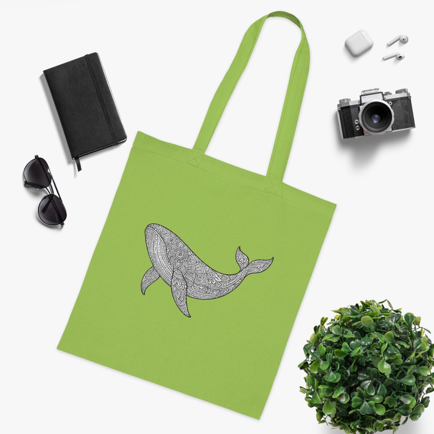 Intricate Mandala Whale Tote Bag
