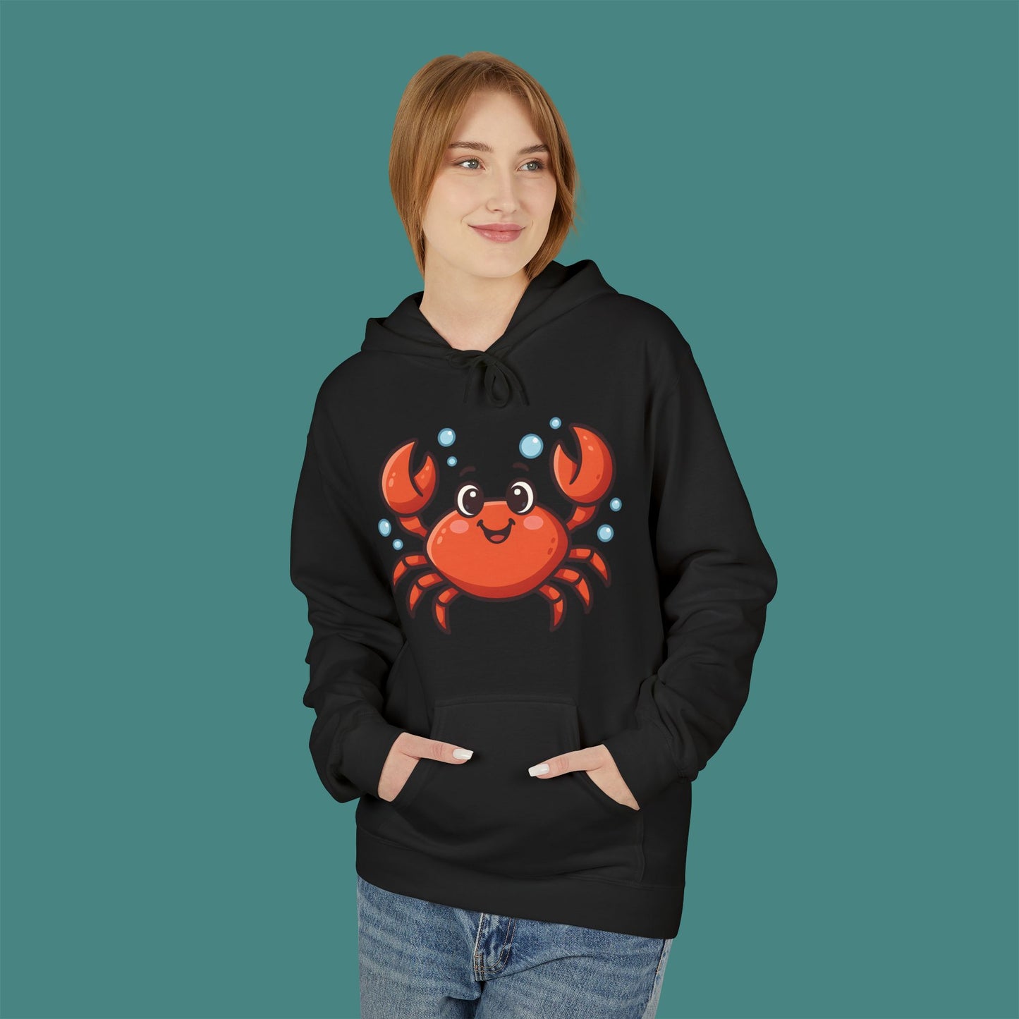 Cartoon Cute Crab Fleece Unisex Hoodie