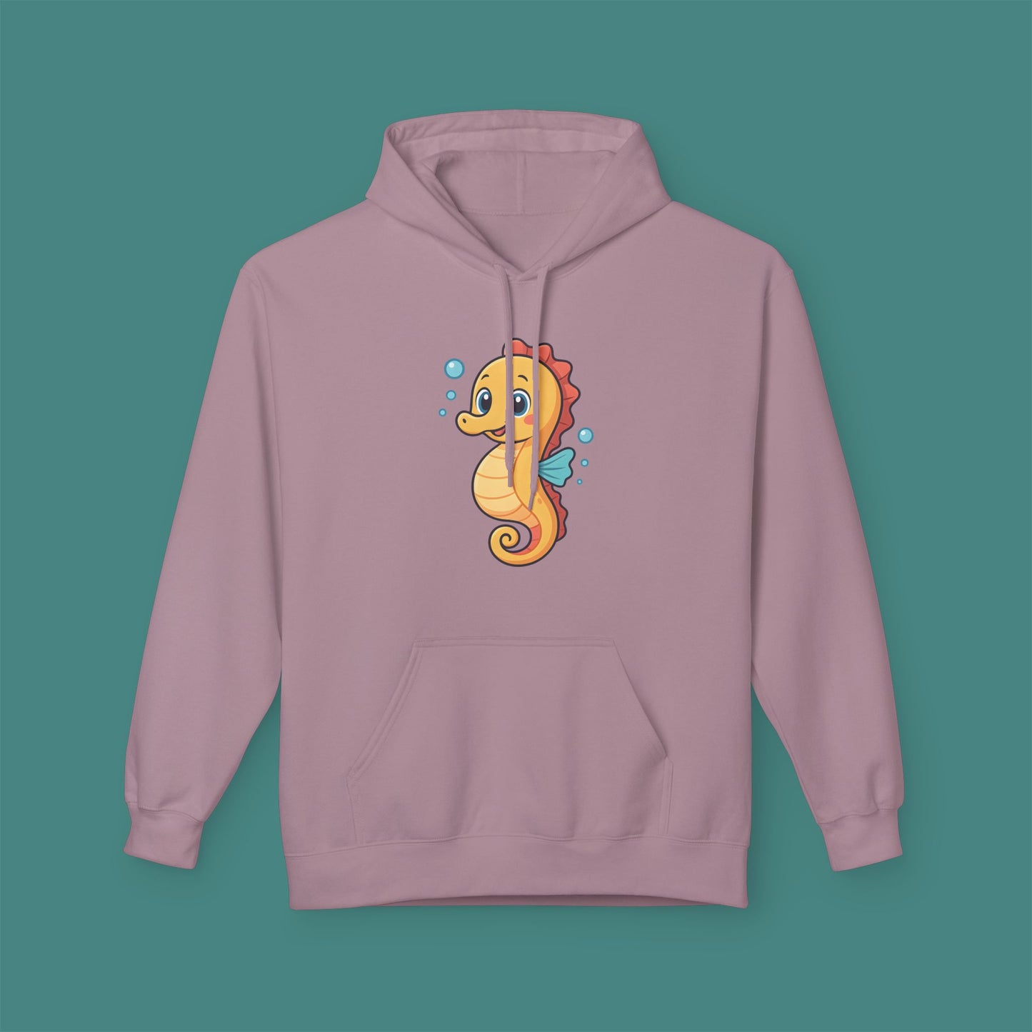 Cartoon Cute Seahorse Fleece Unisex Hoodie