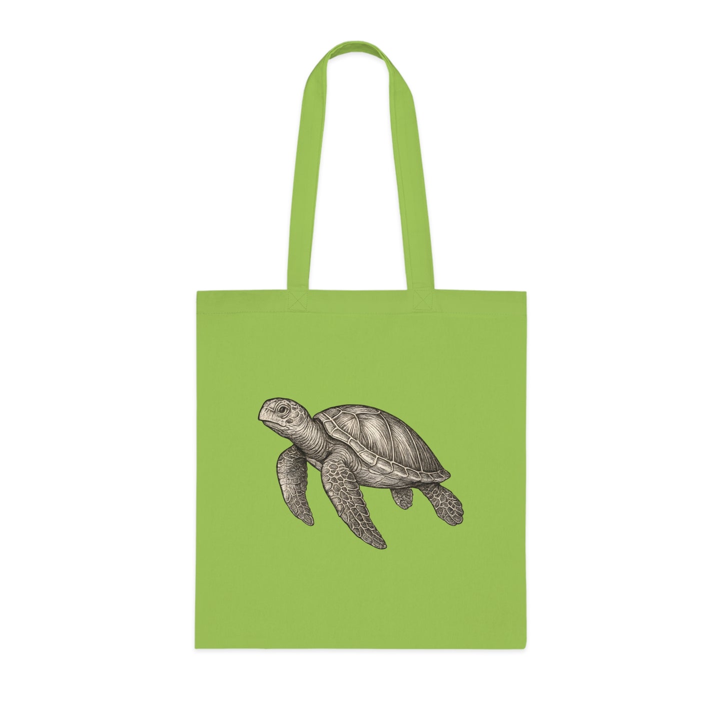 Vintage Etching Turtle Tote Bag