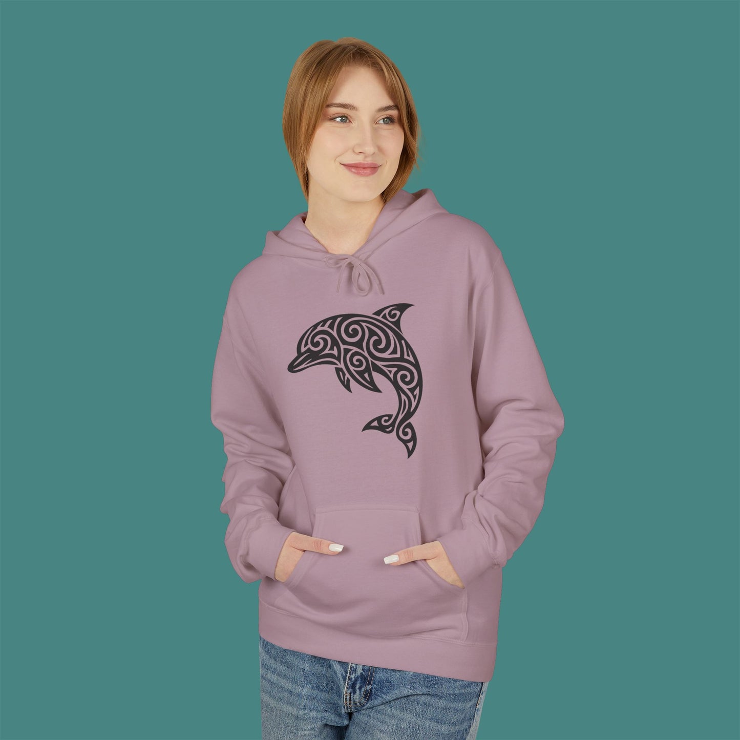 Tribal Tattoo Dolphin Fleece Unisex Hoodie