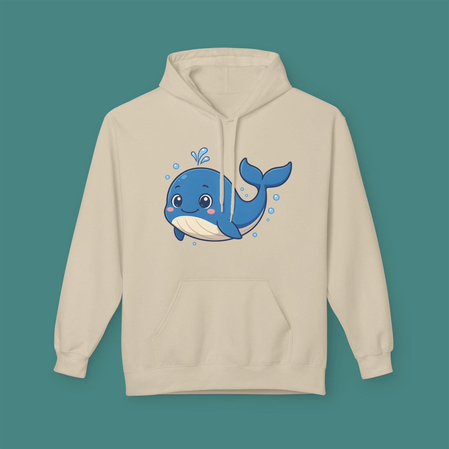 Cartoon Cute Whale Fleece Unisex Hoodie