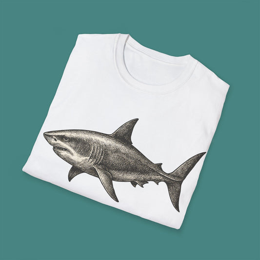 Vintage Etching Shark Unisex T-Shirt