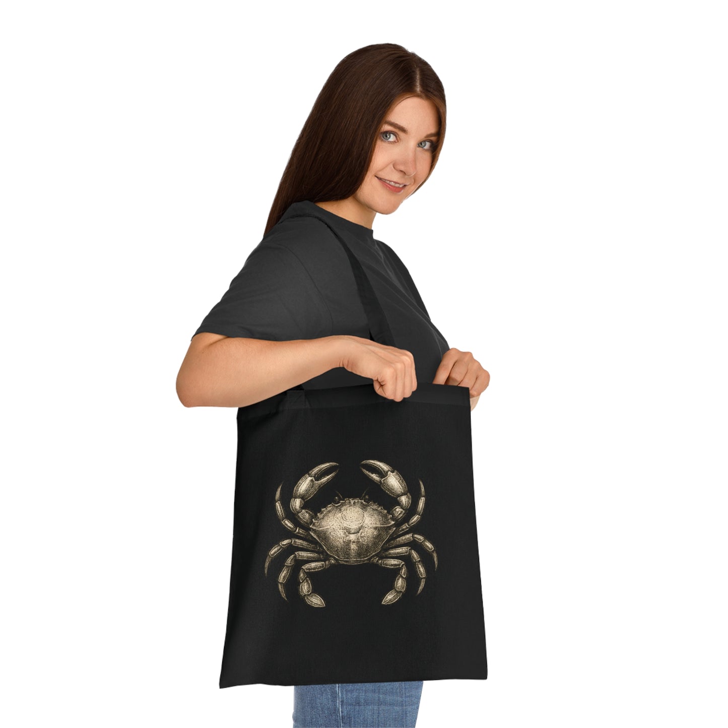Vintage Etching Crab Tote Bag