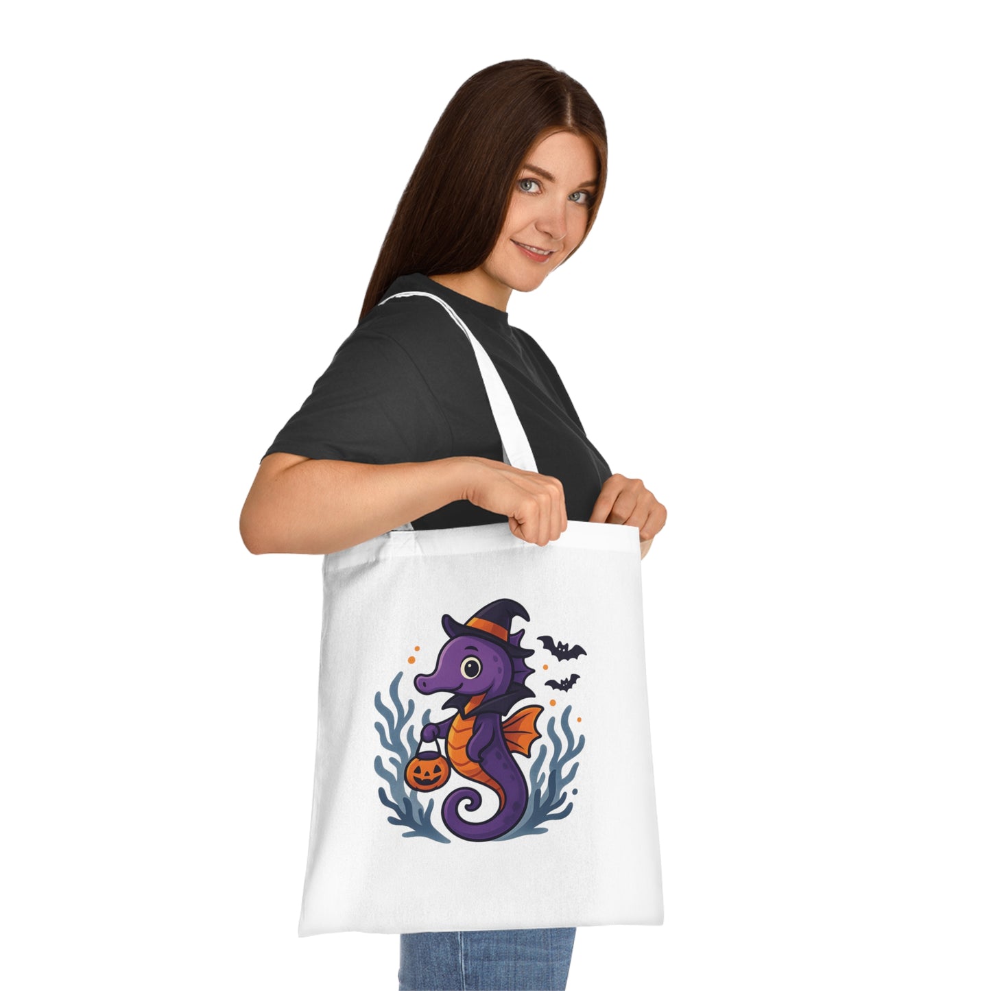 Halloween Seahorse Tote Bag