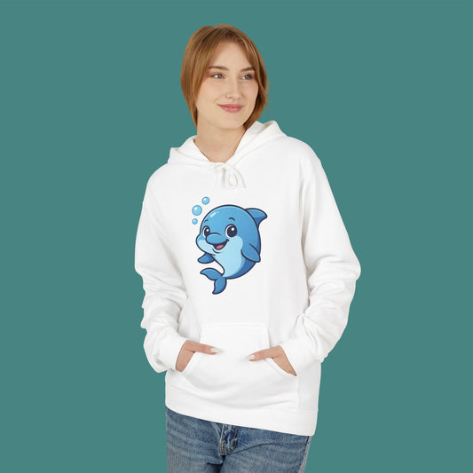 Cartoon Cute Dolphin Fleece Unisex Hoodie