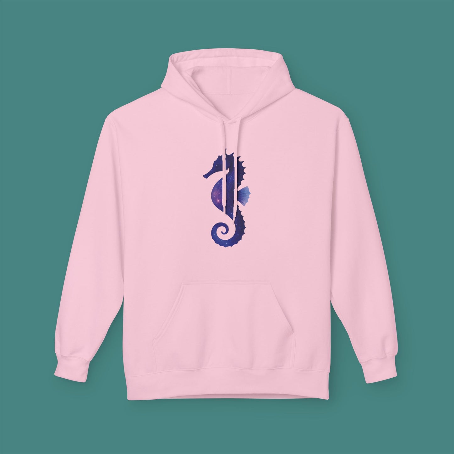 Cosmic Galaxy Seahorse Fleece Unisex Hoodie