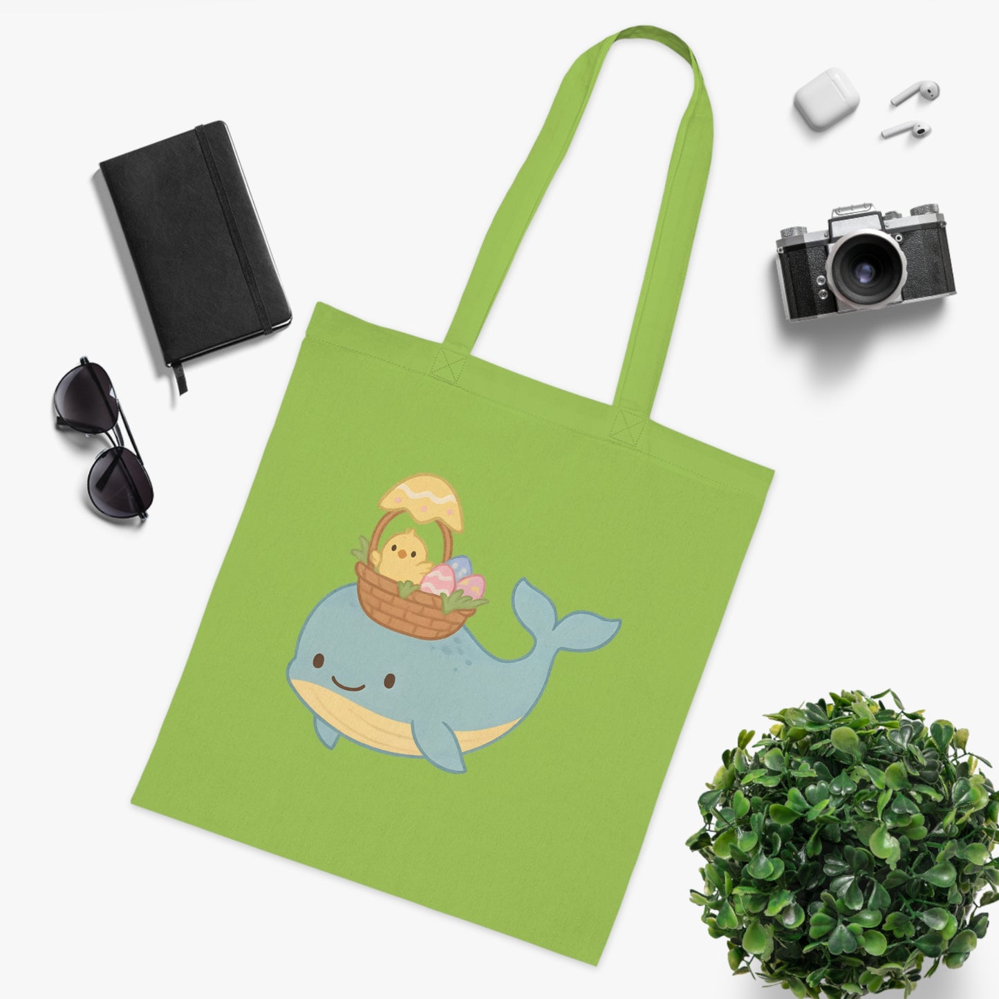 Easter Whale Tote Bag