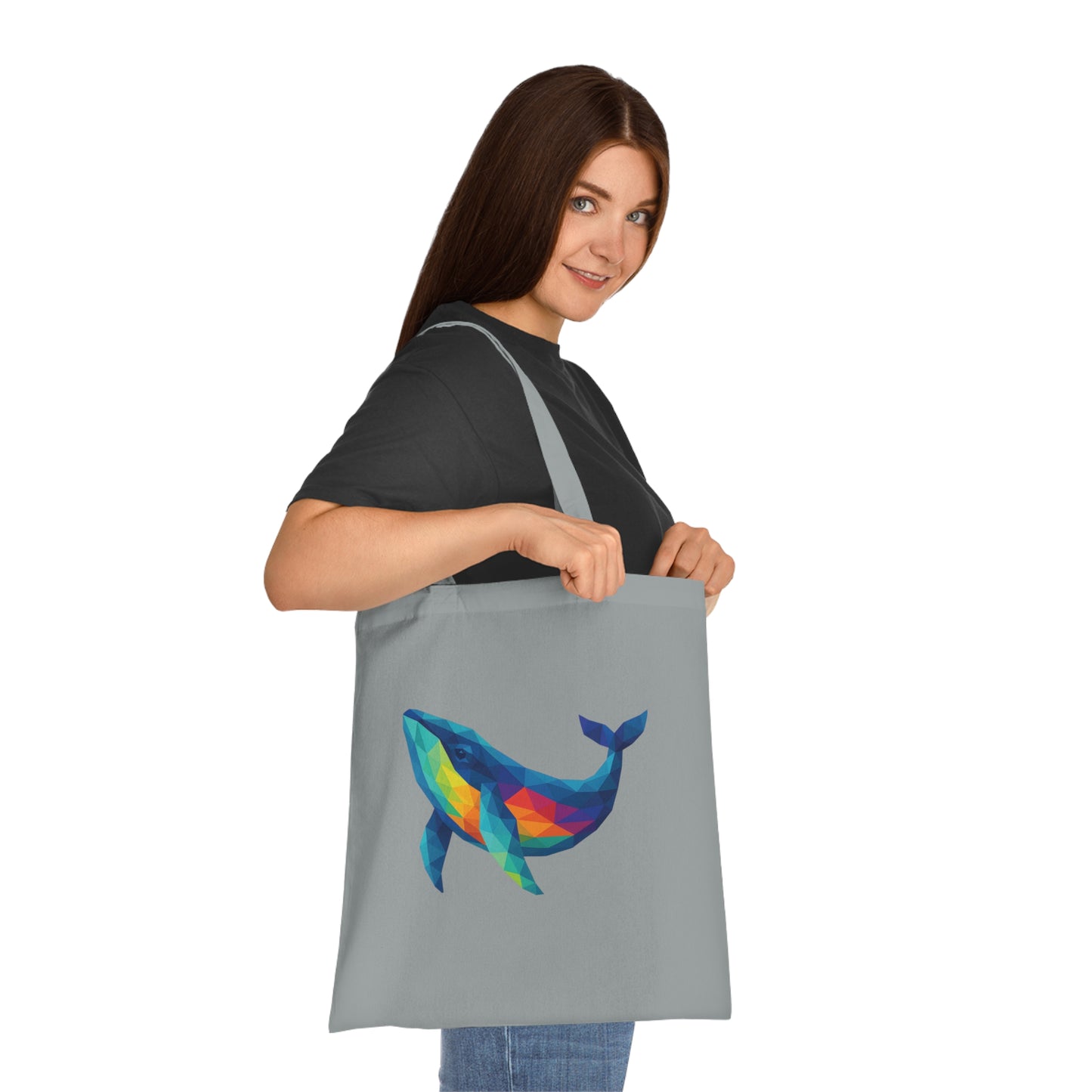 Geometric Polygon Whale Tote Bag