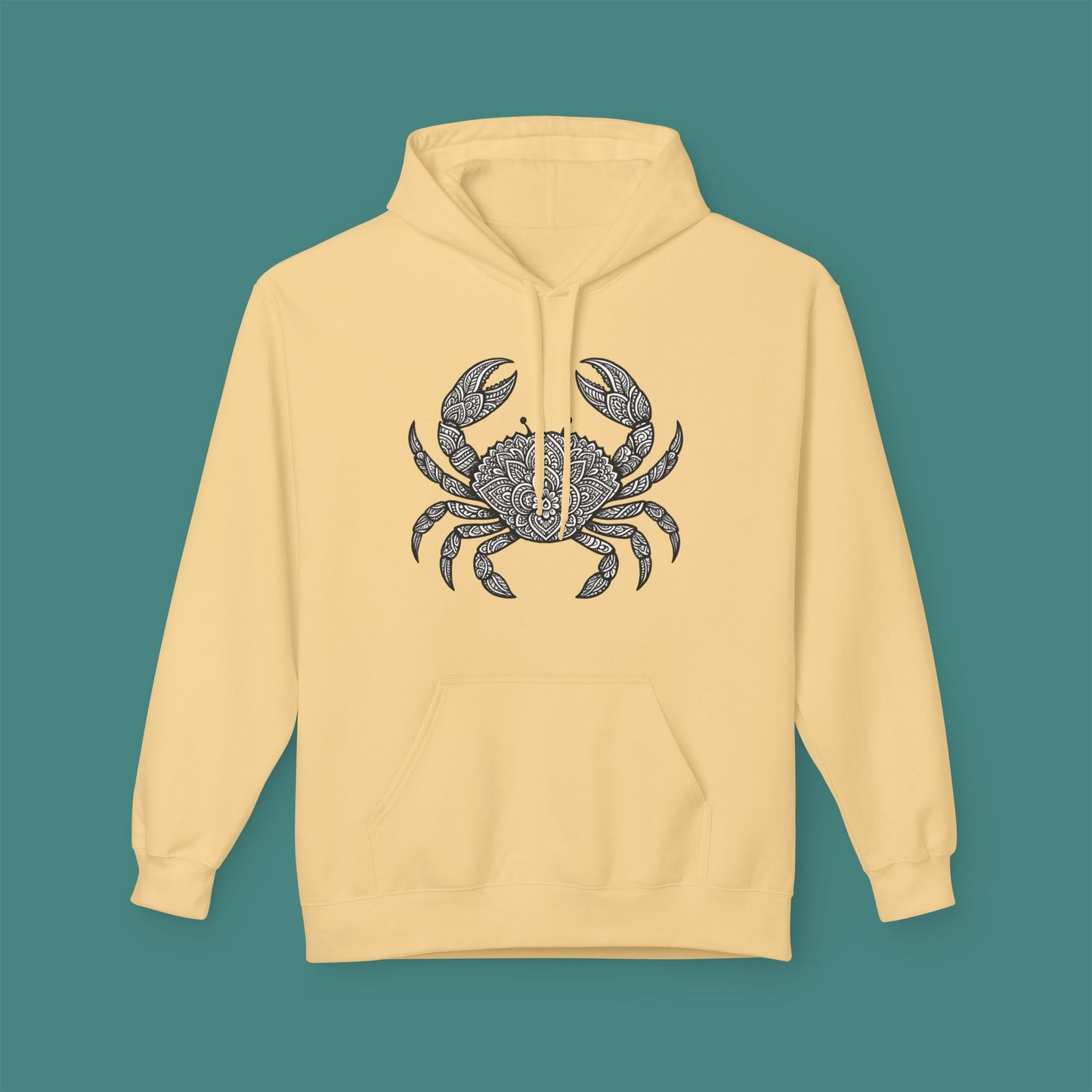 Intricate Mandala Crab Fleece Unisex Hoodie