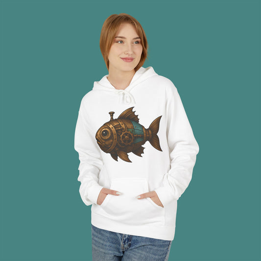 Steampunk Mechanical Fish Fleece Unisex Hoodie