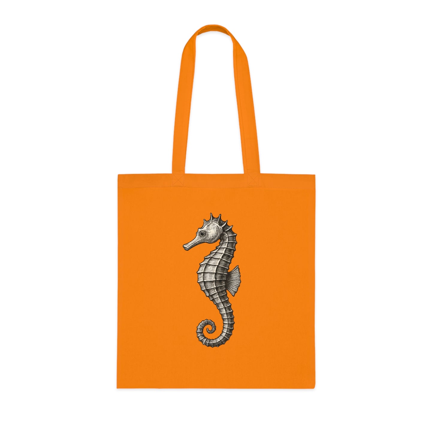 Vintage Etching Seahorse Tote Bag