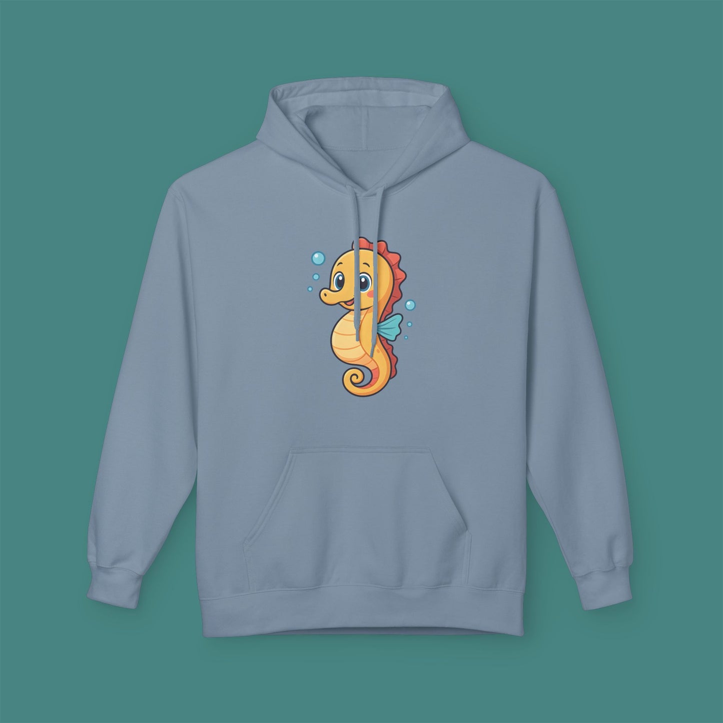 Cartoon Cute Seahorse Fleece Unisex Hoodie