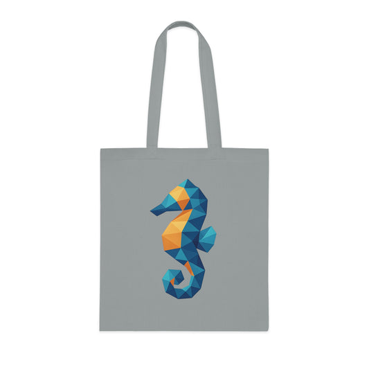 Geometric Polygon Seahorse Tote Bag