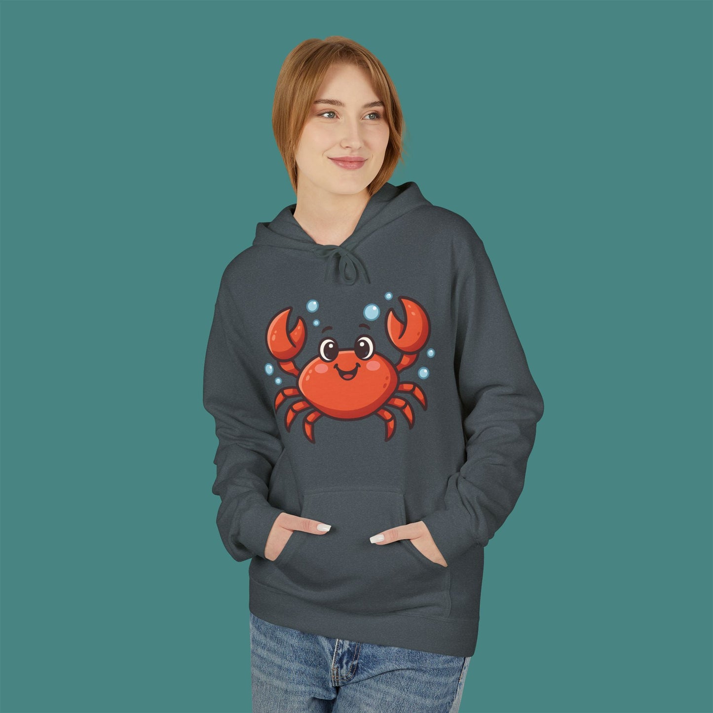 Cartoon Cute Crab Fleece Unisex Hoodie
