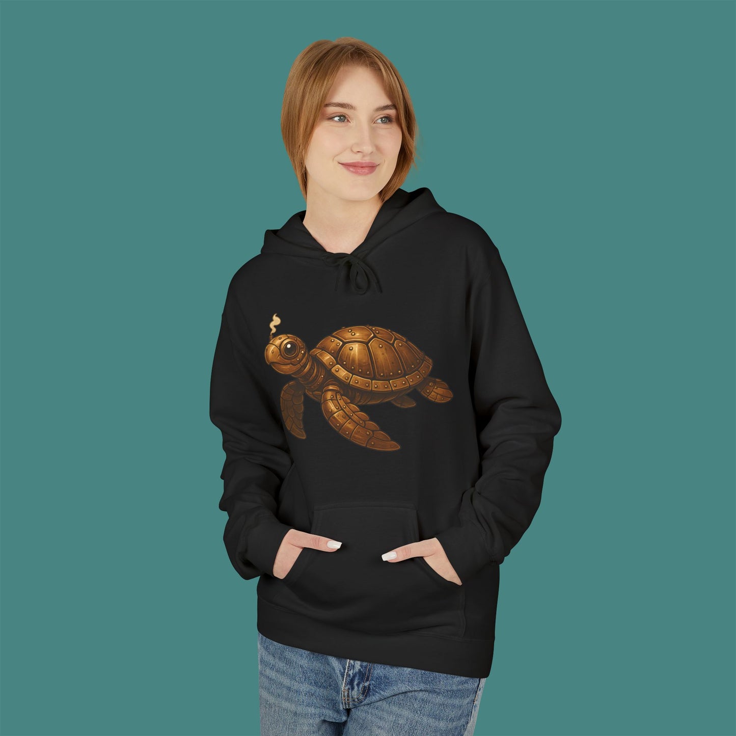 Steampunk Mechanical Turtle Fleece Unisex Hoodie