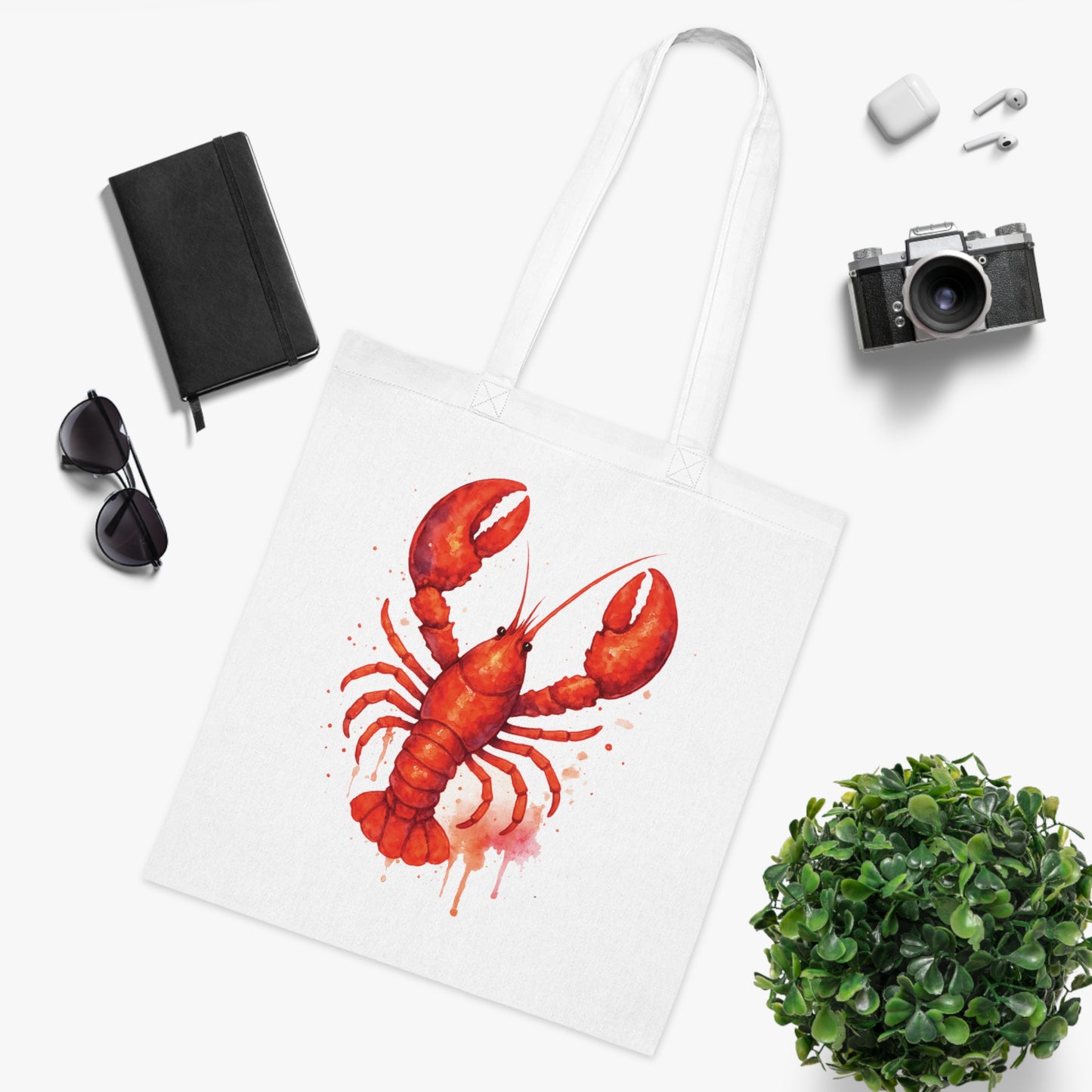 Watercolor Splash Lobster Tote Bag
