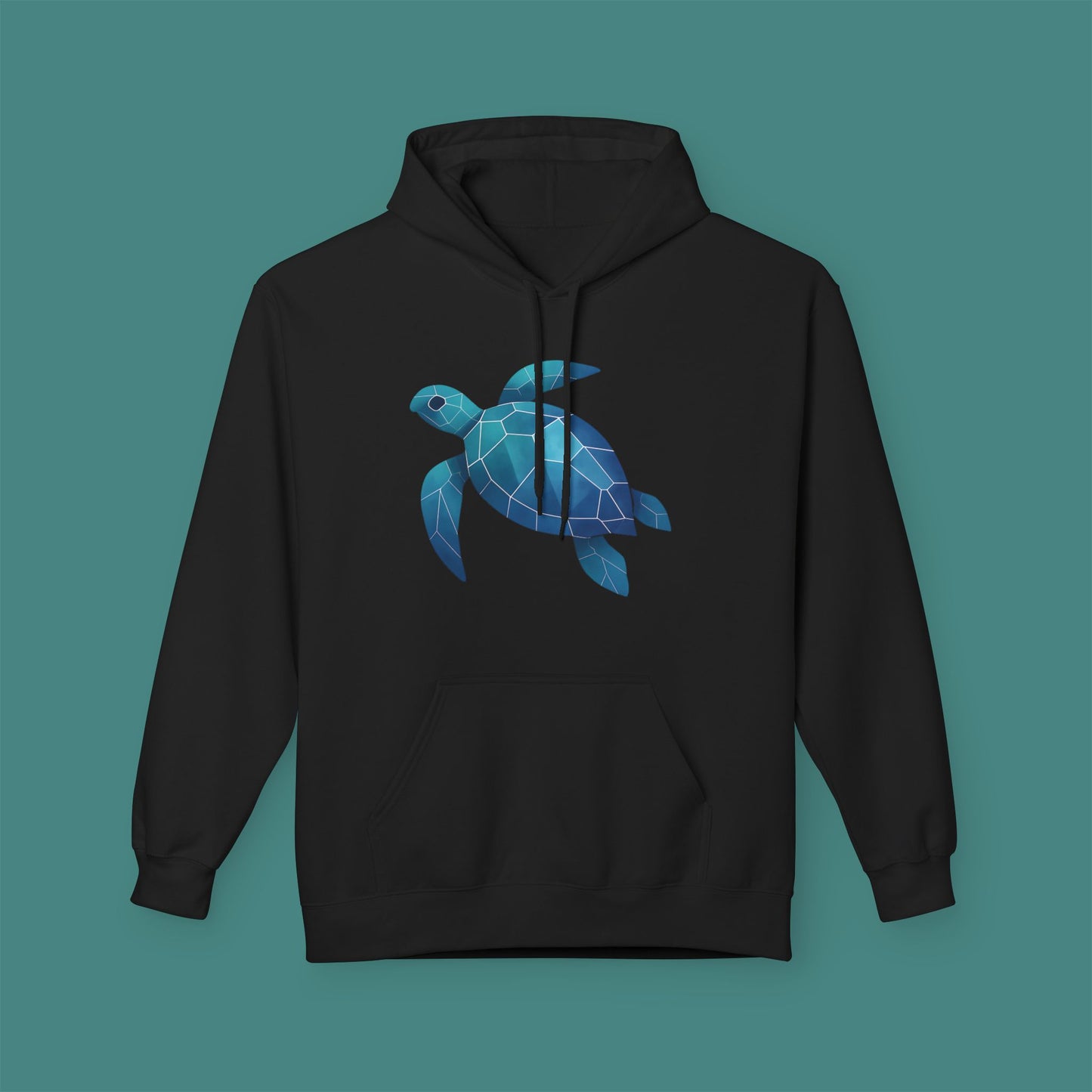 Geometric Polygon Turtle Fleece Unisex Hoodie