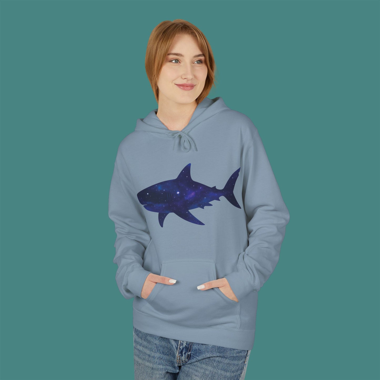 Cosmic Galaxy Shark Fleece Unisex Hoodie