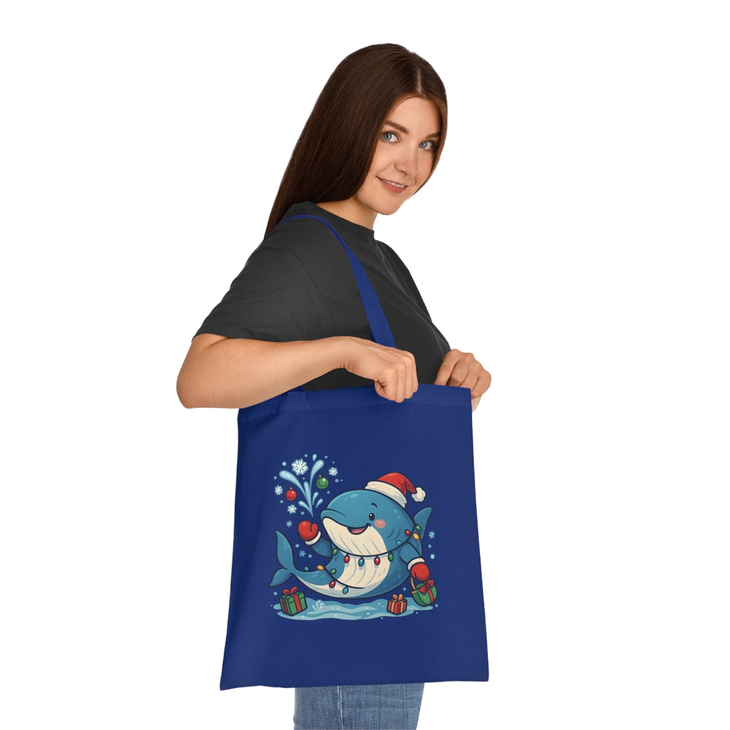 Christmas Whale Tote Bag