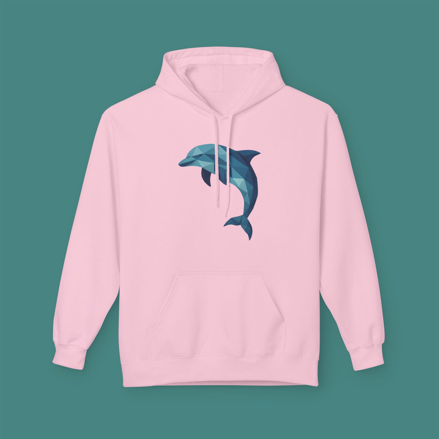 Geometric Polygon Dolphin Fleece Unisex Hoodie