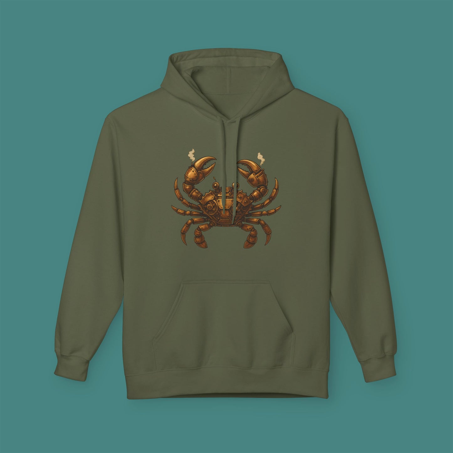 Steampunk Mechanical Crab Fleece Unisex Hoodie