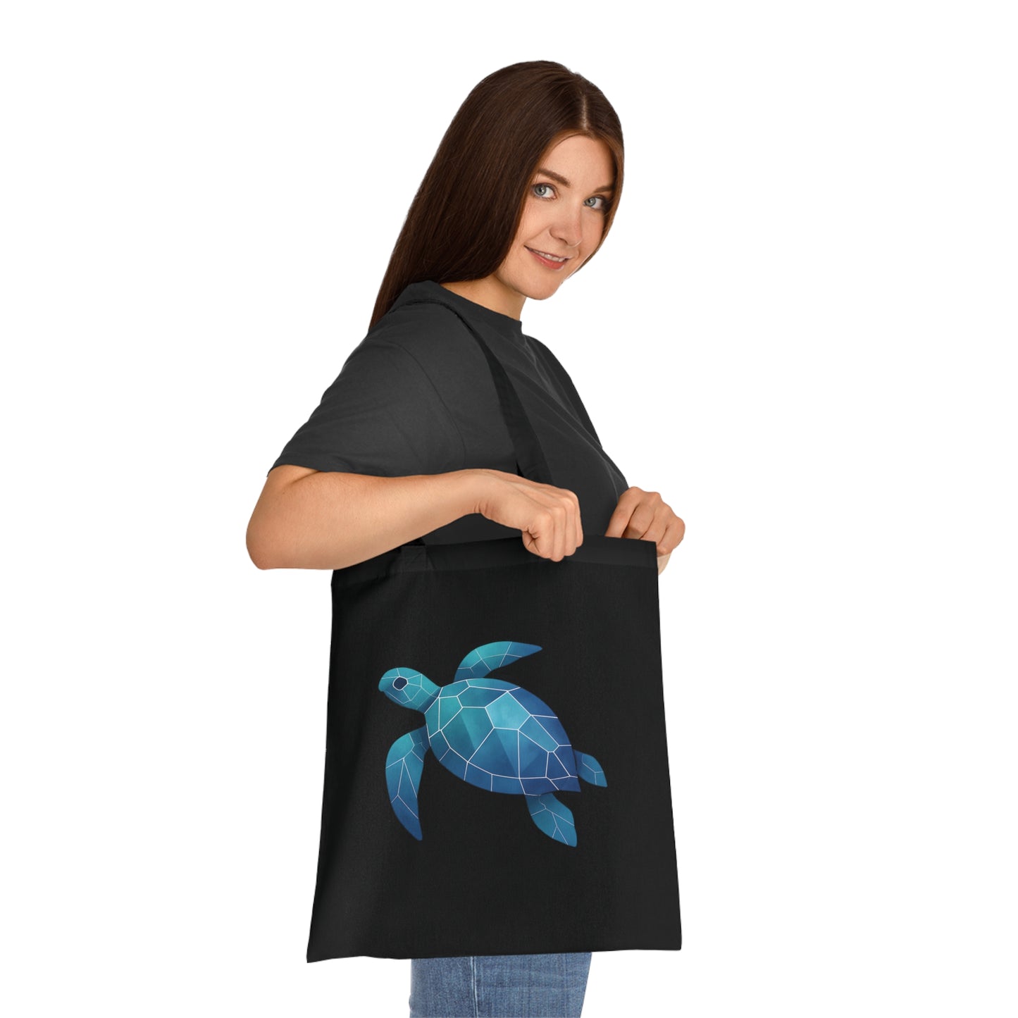 Geometric Polygon Turtle Tote Bag