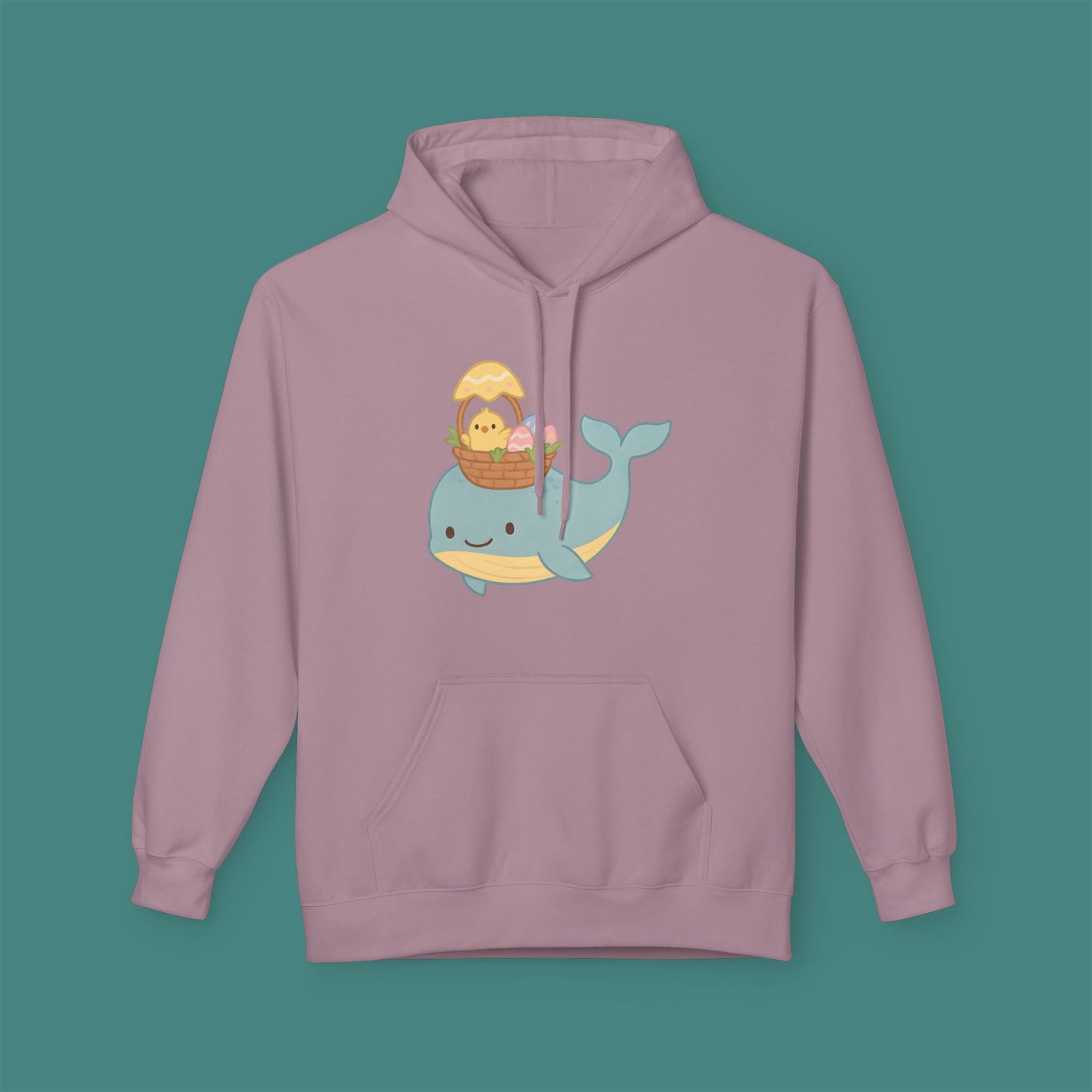 Easter Whale Fleece Unisex Hoodie