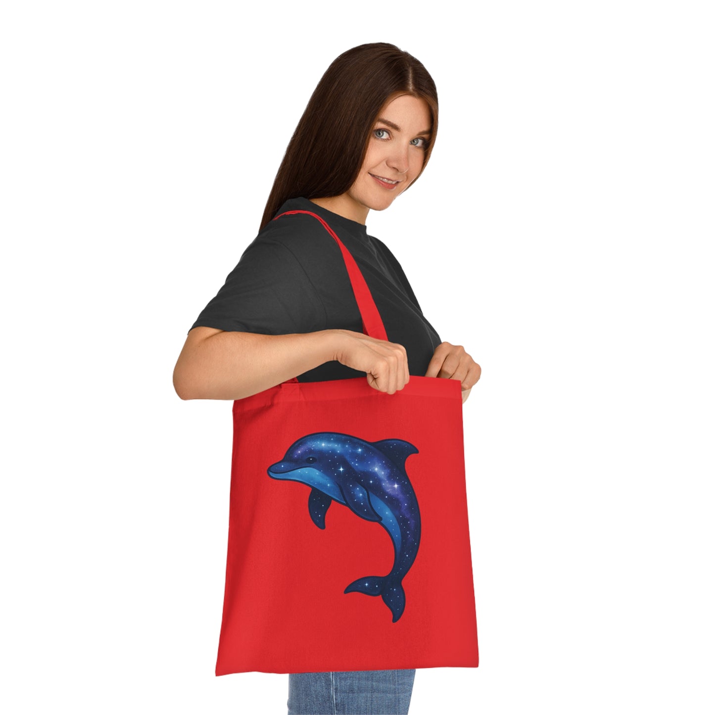 Cosmic Galaxy Dolphin Tote Bag