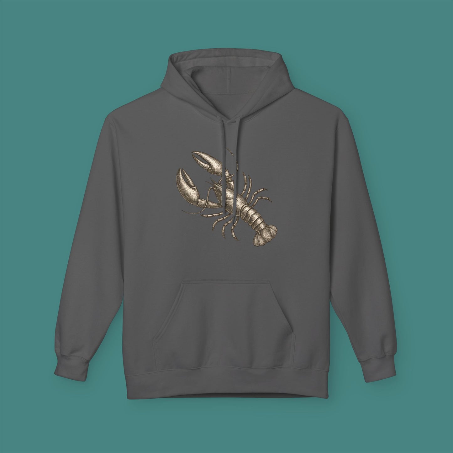 Vintage Etching Lobster Fleece Unisex Hoodie