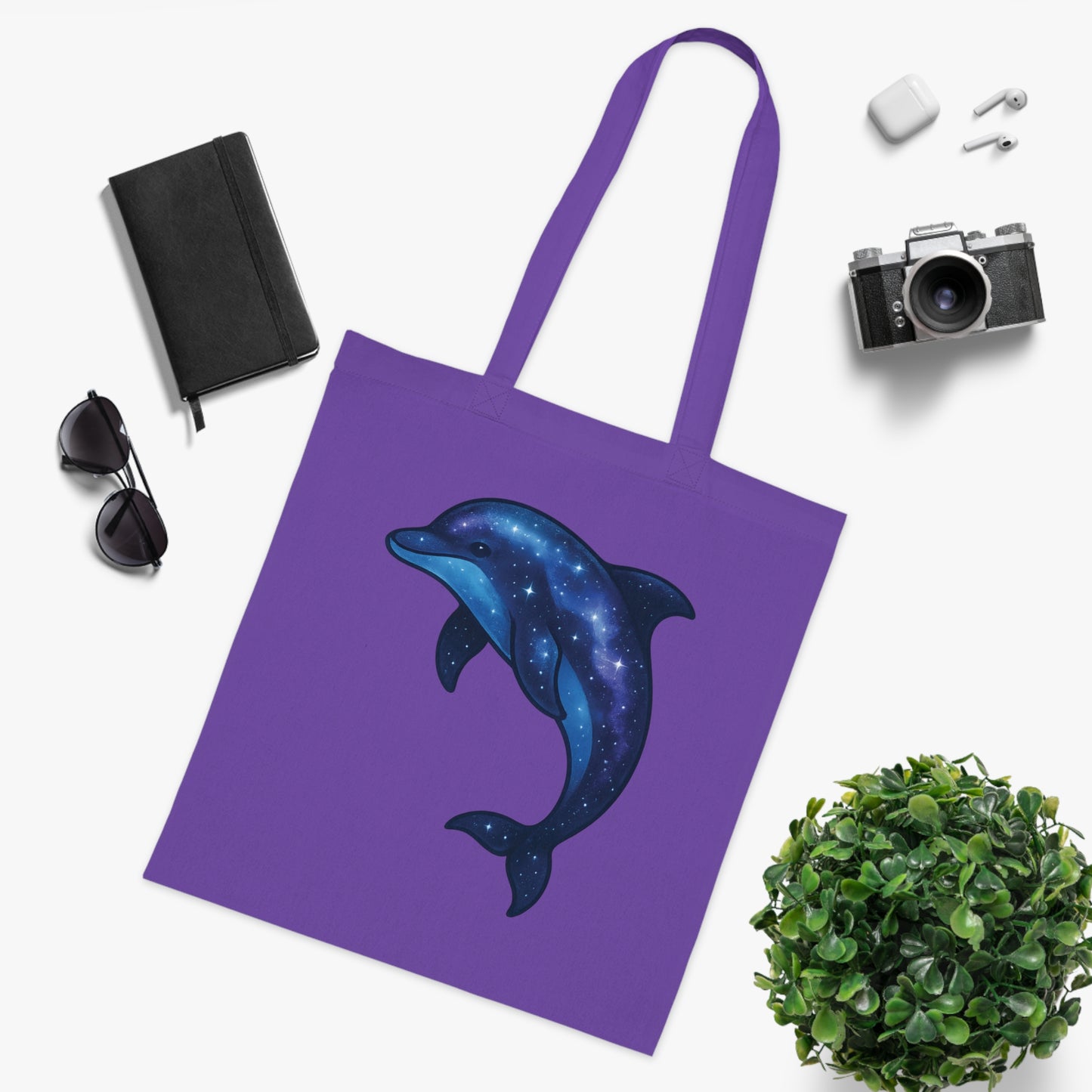 Cosmic Galaxy Dolphin Tote Bag