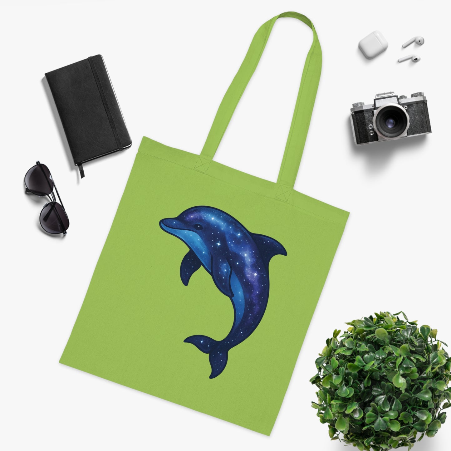 Cosmic Galaxy Dolphin Tote Bag