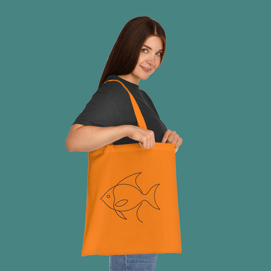 Minimalist Line Art Fish Tote Bag