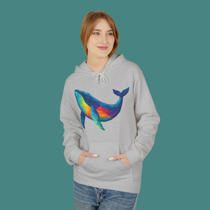 Geometric Polygon Whale Fleece Unisex Hoodie