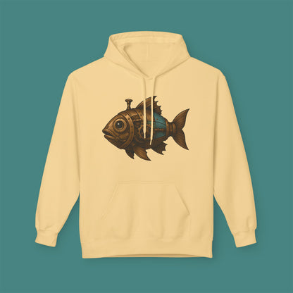 Steampunk Mechanical Fish Fleece Unisex Hoodie