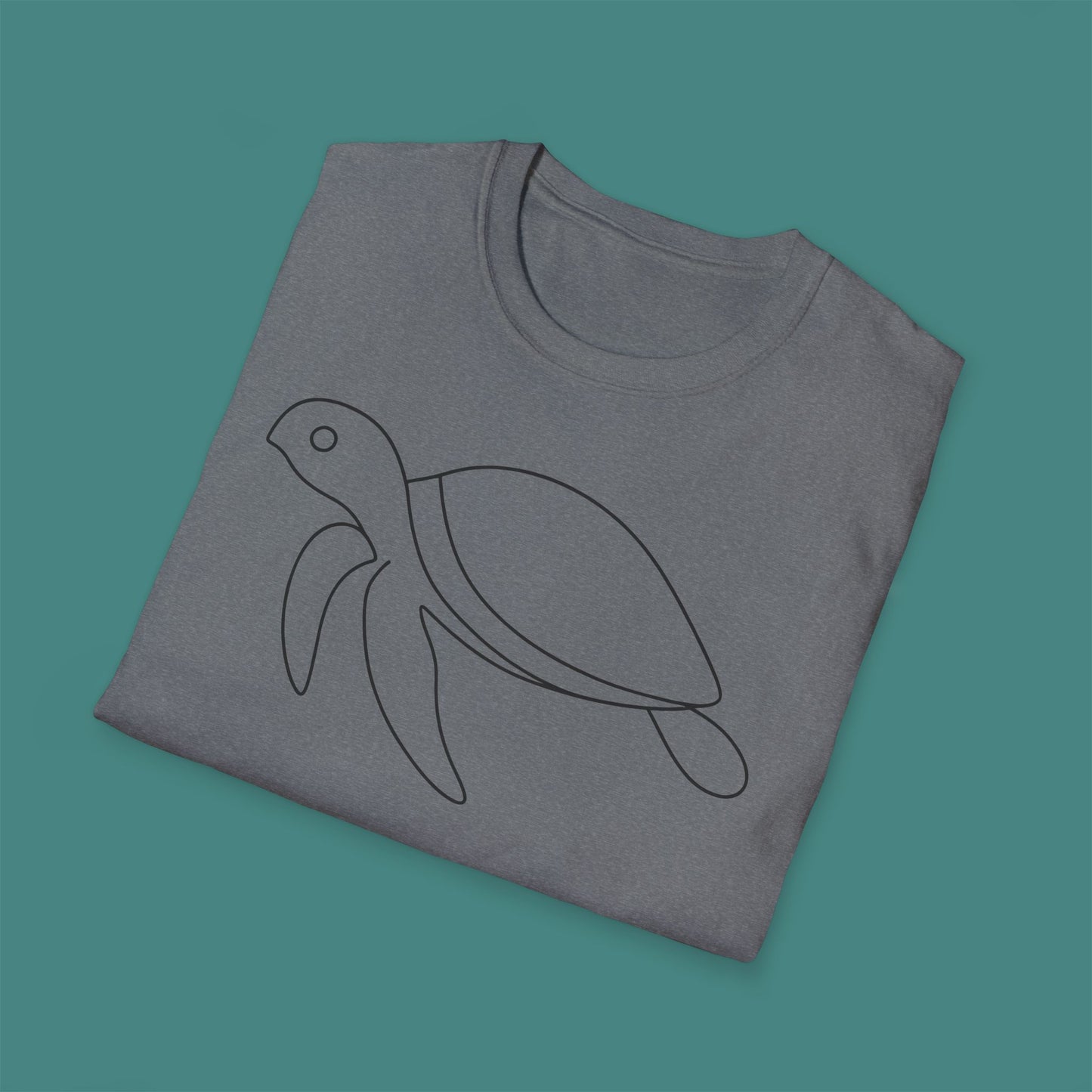 Minimalist Line Art Turtle Unisex T-Shirt