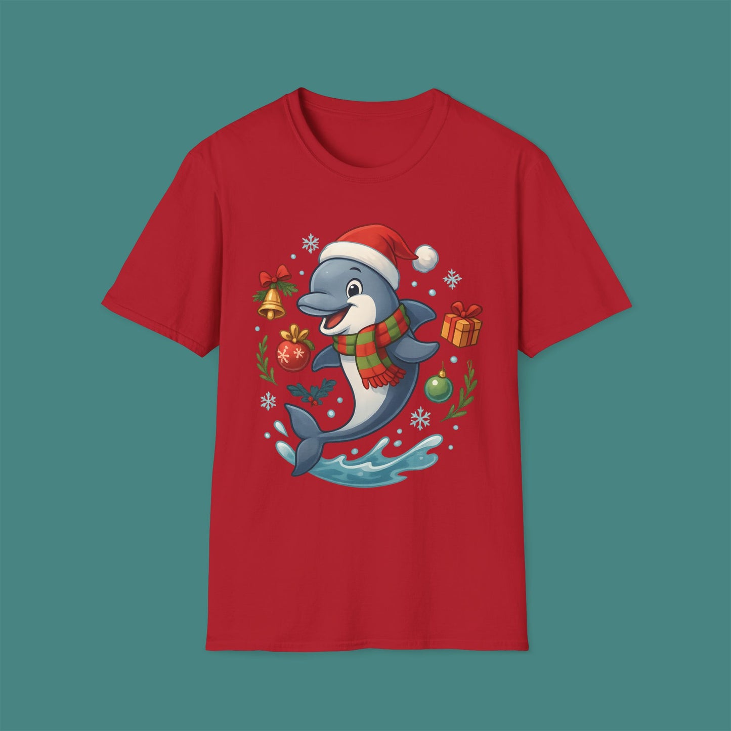 Christmas Dolphin Unisex T-Shirt