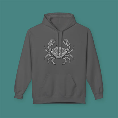 Intricate Mandala Crab Fleece Unisex Hoodie