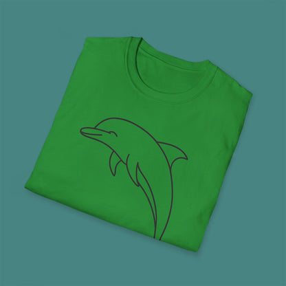 Minimalist Line Art Dolphin Unisex T-Shirt