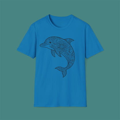 Intricate Mandala Dolphin Unisex T-Shirt