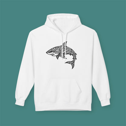 Tribal Tattoo Shark Fleece Unisex Hoodie